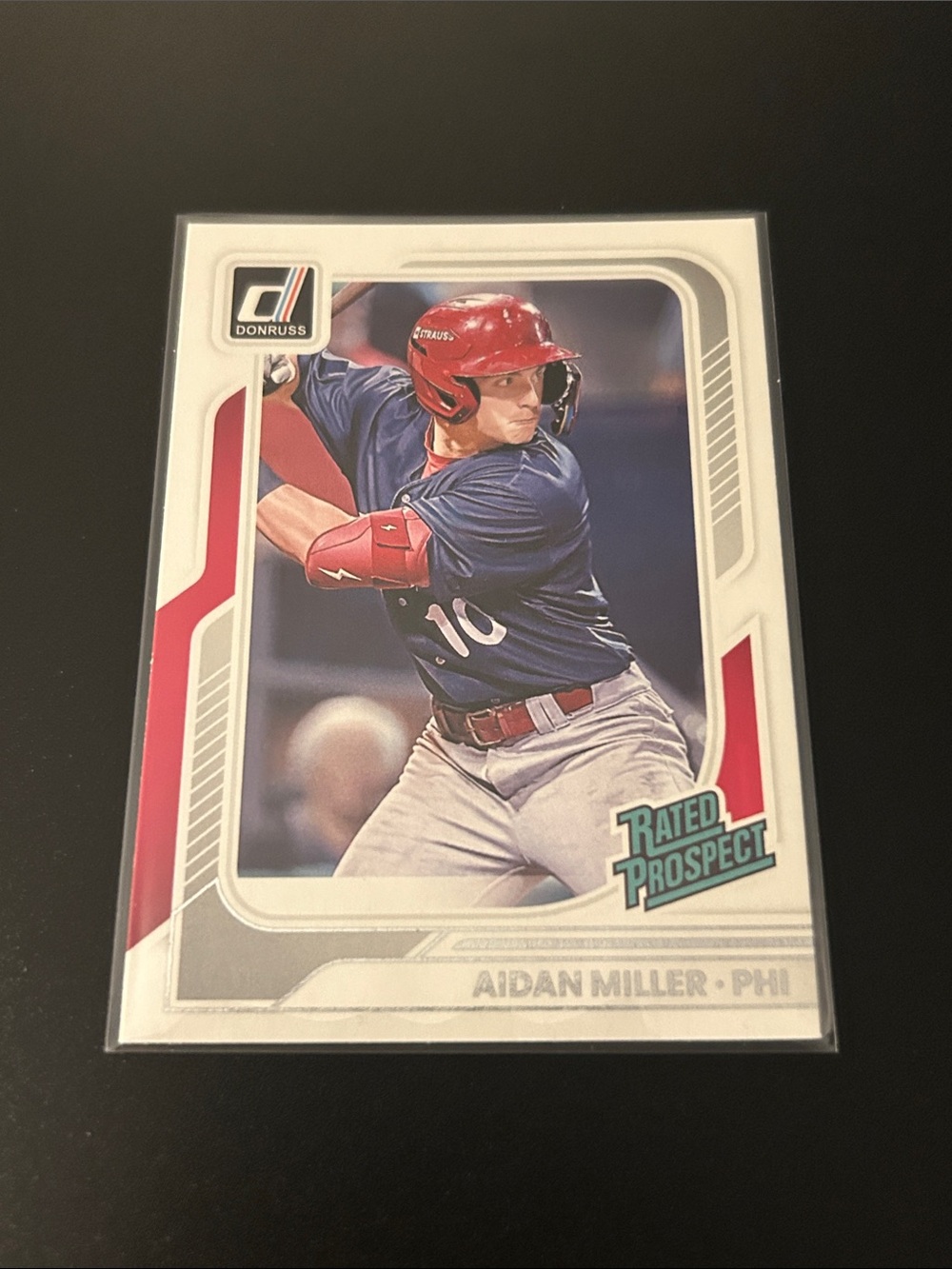 Donruss Aidan Miller Rated Prospect Baseball Card - Red/Blue